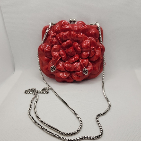 Brighton Handbags - Brighton Rosalie Red Floral Chain Bag